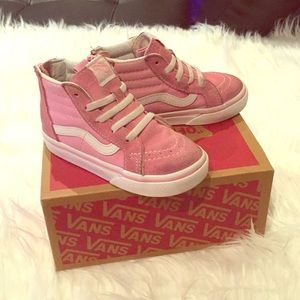 Toddler VANS SK8-Hi Zip Pink & White 💕🎀